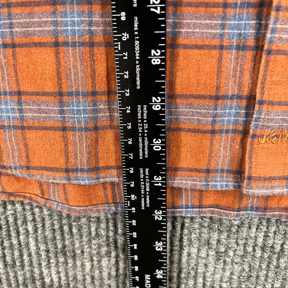 Johnston & Murphy Shirt Mens 2XL XXL Orange Plaid Long Sleeve Button Down Casual - Picture 10 of 14